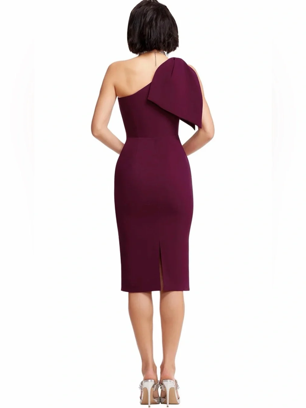 Dress the Population Magenta Tiffany One Shoulder dress black tie wedding guest - Picture 5 of 6